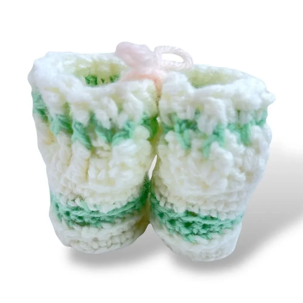Handmade Aqua Green White 